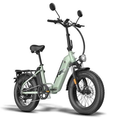 E-bike FAFREES FF20 Polar - Motor 500W Bateria 48V 13.4AH*2 Pneus De 20 Polegadas Freios a Disco Mecânicos - Verde