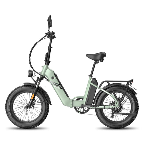 E-bike FAFREES FF20 Polar - Motor 500W Bateria 48V 13.4AH*2 Pneus De 20 Polegadas Freios a Disco Mecânicos - Verde