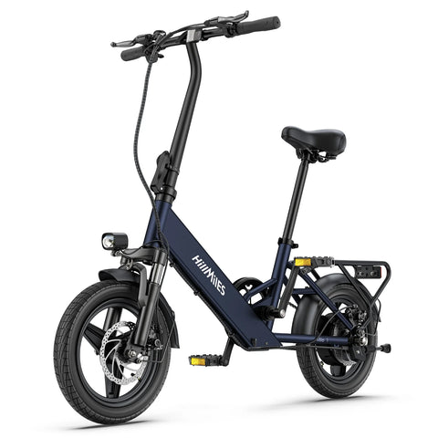 Bicicleta Elétrica HillMiles Mile 1 - Motor 250W Bateria 36V10.4AH Pneus De 14 Polegadas Travões De Disco Mecânicos - Azul