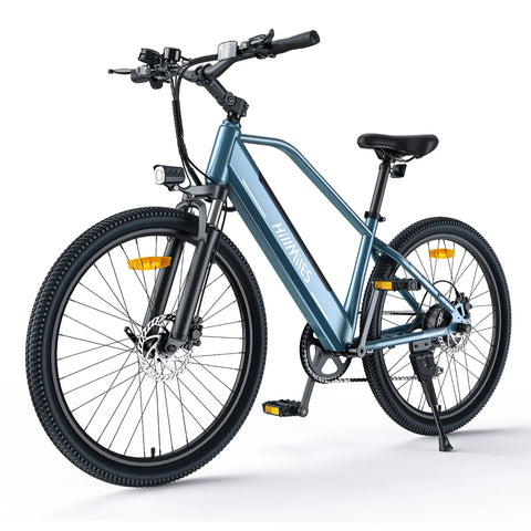 Bicicleta Elétrica HillMiles MileTrail 1 - Motor 350W Bateria 36V13AH Pneus De 26 Polegadas Travão De Disco De óleo - Azul
