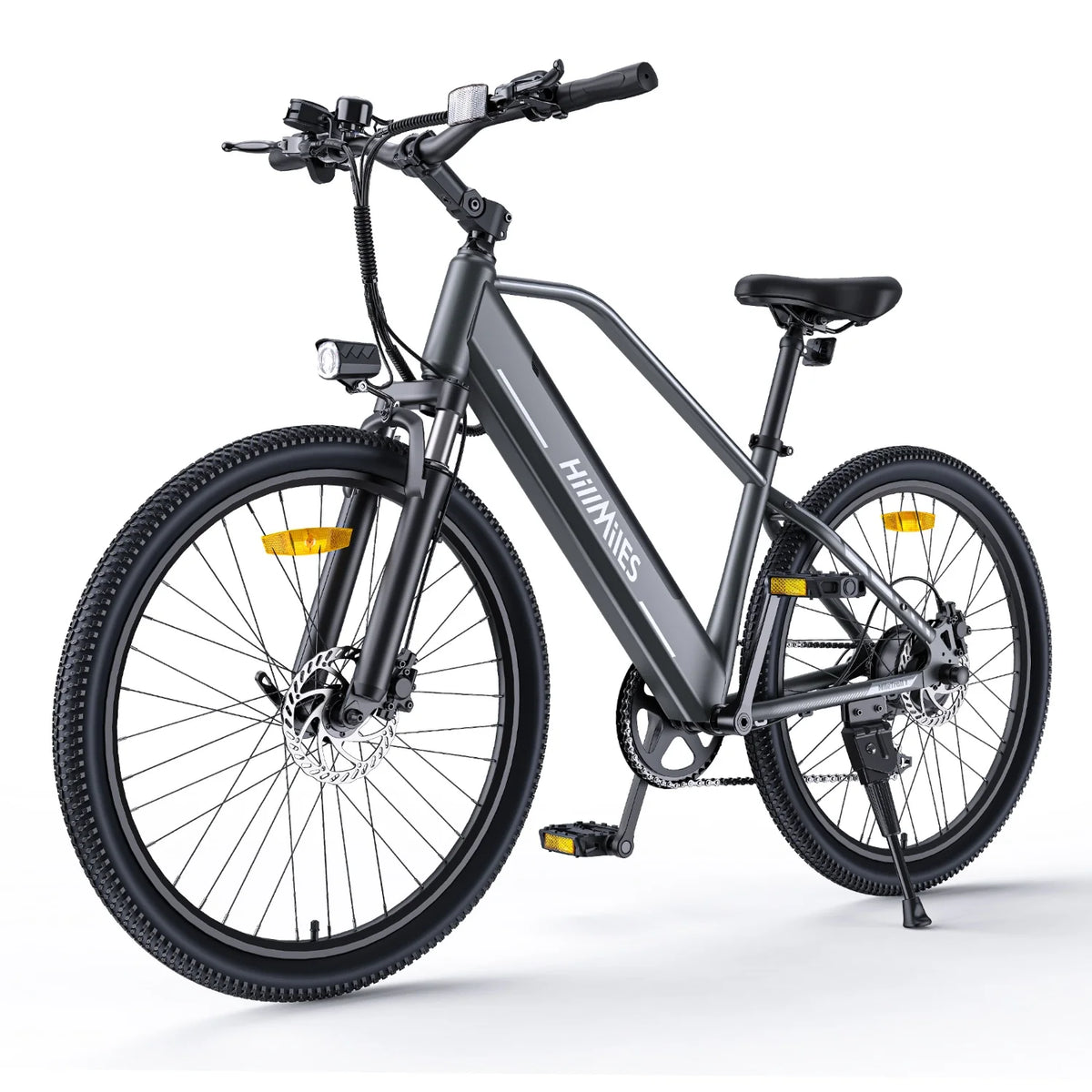 Bicicleta Elétrica HillMiles MileTrail 1 - Motor 350W Bateria 36V13AH Pneus De 26 Polegadas Travão De Disco De óleo - Cinza