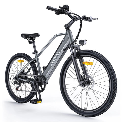Bicicleta Elétrica HillMiles MileTrail 1 - Motor 350W Bateria 36V13AH Pneus De 26 Polegadas Travão De Disco De óleo - Cinza