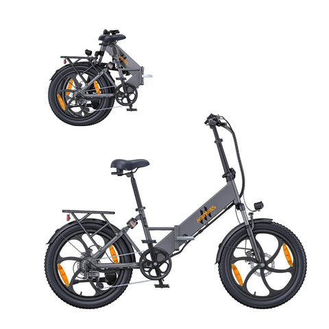 Bicicleta elétrica HillMiles Mile 2 - Motor 350W Bateria 36V13Ah Rodas  20 polegadas Travões Hidráulicos Duplos - Cinza