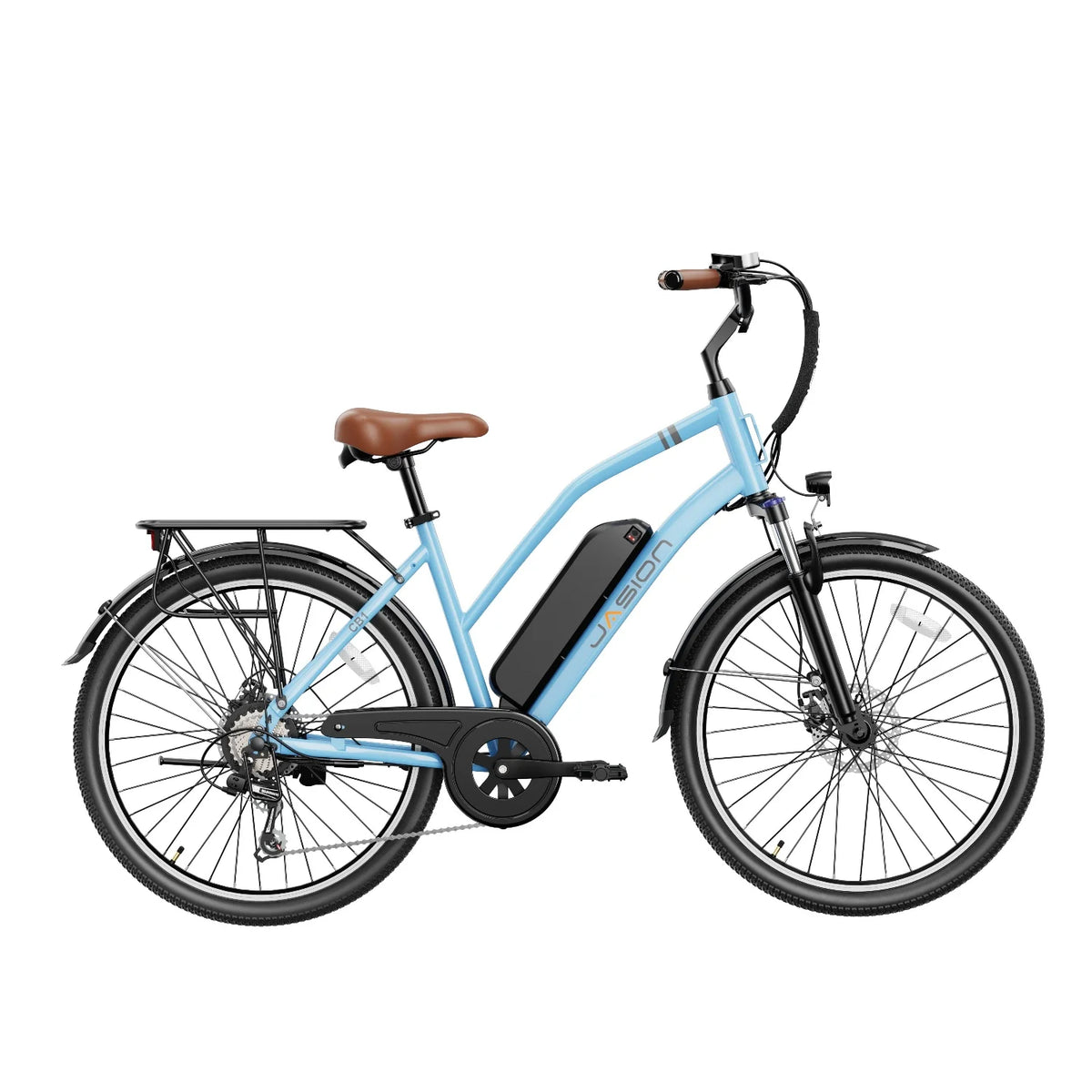 Bicicleta Elétrica JASION CB1 - Motor 500W 36V12.5AH Pneus De 27.5 Polegadas Travões Mecânicos - Azul