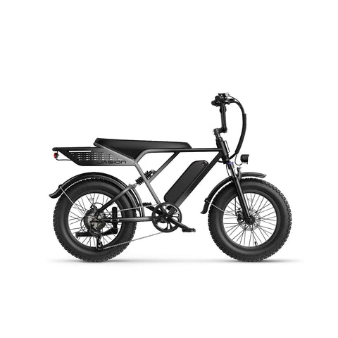 Bicicleta Elétrica JASION RetroVolt - Motor 500W 48V12.5AH Pneus De 20 Polegadas Travões Mecânicos - Cinza
