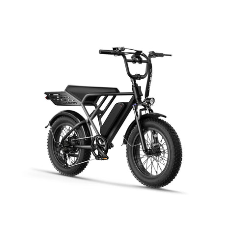 Bicicleta Elétrica JASION RetroVolt - Motor 500W 48V12.5AH Pneus De 20 Polegadas Travões Mecânicos - Cinza