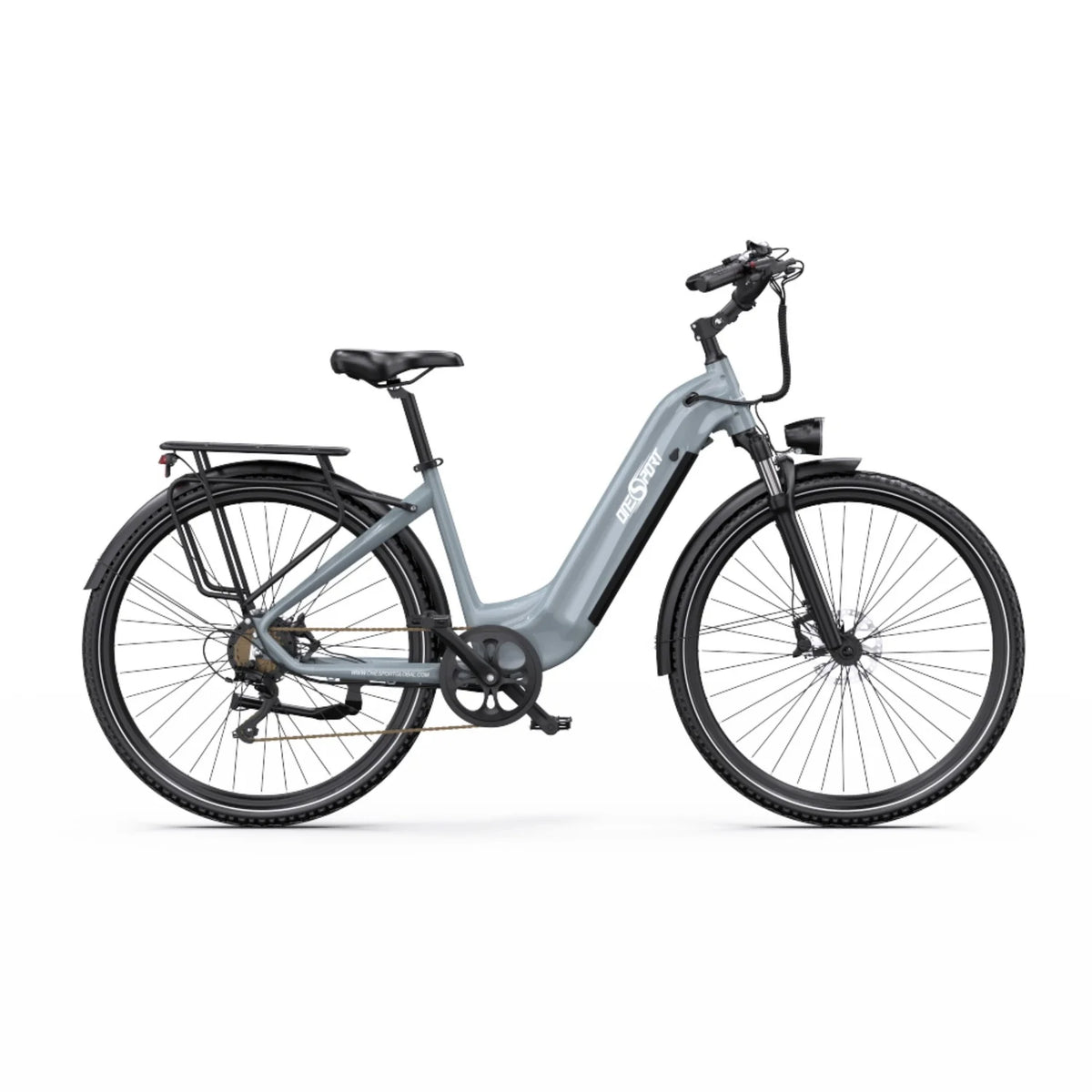 Bicicleta Elétrica ONESPORT OT05 PRO - Motor 250W Bateria 36V22.5AH Pneus De 28 Polegadas Travões Disco - Cinza