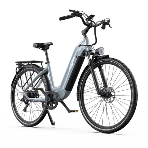 Bicicleta Elétrica ONESPORT OT05 PRO - Motor 250W Bateria 36V22.5AH Pneus De 28 Polegadas Travões Disco - Cinza