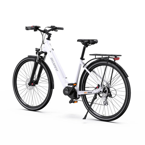 ONESPORT OT07 Bicicleta Elétrica – Motor 250W Bateria 36V14AH Pneus 27.5 Polegadas Freios a Disco Hidráulicos – Branca