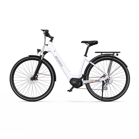 ONESPORT OT07 Bicicleta Elétrica – Motor 250W Bateria 36V14AH Pneus 27.5 Polegadas Freios a Disco Hidráulicos – Branca