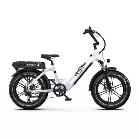 Bicicleta Elétrica ONESPORT OT08 - Motor 500W Bateria 48V18AH Pneus De 20 Polegadas Travões Disco - Branco