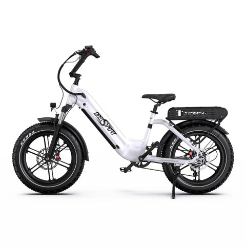 Bicicleta Elétrica ONESPORT OT08 - Motor 500W Bateria 48V18AH Pneus De 20 Polegadas Travões Disco - Branco