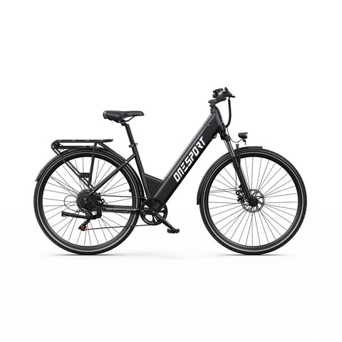 ONESPORT OT12 Bicicleta Elétrica - Motor 250W Bateria 36V13AH Rodas 27.5'' Freio a Cabo - Cinza
