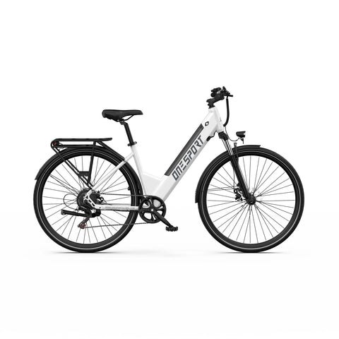 ONESPORT OT12 Bicicleta Elétrica - Motor 250W Bateria 36V13AH Rodas 27.5'' Freio a Cabo - Branca