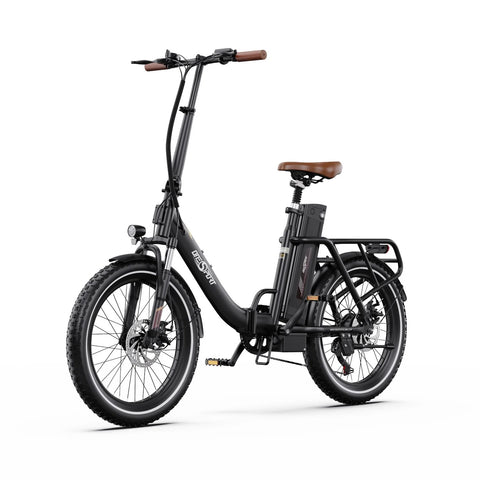 ONESPORT OT16-2 E-Bike Motor 250W Bateria 48V17AH Pneus de 20" Bicicleta Elétrica Travão de disco mecânico - Preto castanho