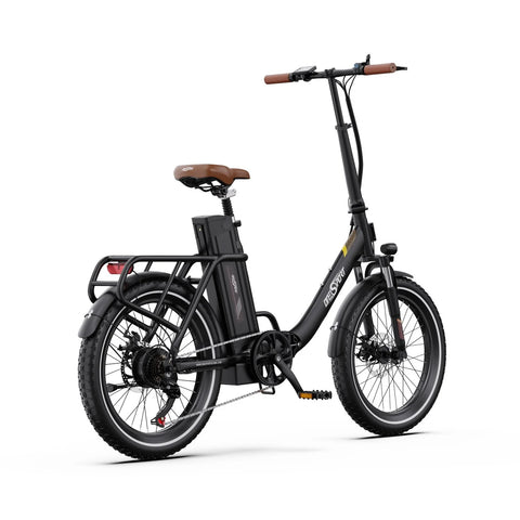 ONESPORT OT16-2 E-Bike Motor 250W Bateria 48V17AH Pneus de 20" Bicicleta Elétrica Travão de disco mecânico - Preto castanho