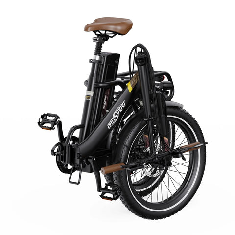 ONESPORT OT16-2 E-Bike Motor 250W Bateria 48V17AH Pneus de 20" Bicicleta Elétrica Travão de disco mecânico - Preto castanho