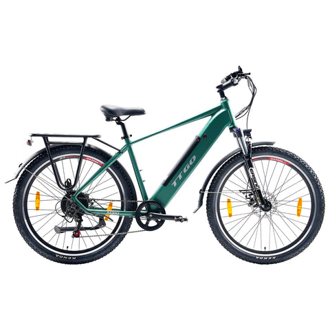 Bicicleta Elétrica TTGO M310 - Motor 500W Bateria 48V15AH Rodas de 27,5" Polegadas Travão de Disco - Verde