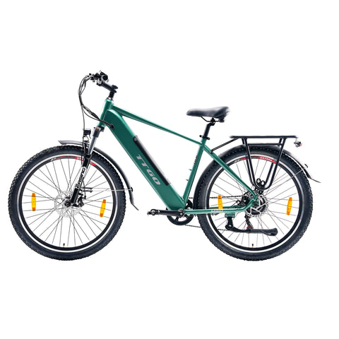 Bicicleta Elétrica TTGO M310 - Motor 500W Bateria 48V15AH Rodas de 27,5" Polegadas Travão de Disco - Verde