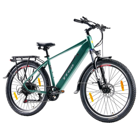 Bicicleta Elétrica TTGO M310 - Motor 500W Bateria 48V15AH Rodas de 27,5" Polegadas Travão de Disco - Verde