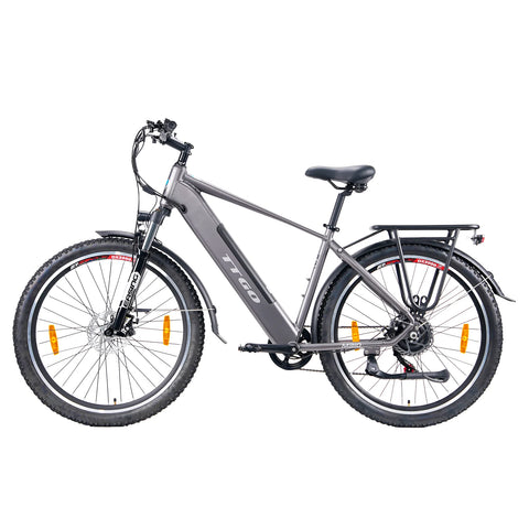 Bicicleta Elétrica TTGO M310 - Motor 500W Bateria 48V15AH Rodas de 27,5" Polegadas Travão de Disco - Cinza