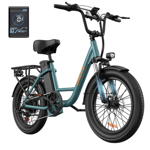 E-bike URLIFE E20 - Motor 250W Bateria 48V 13Ah Pneus de 20 Polegadas Freio a Disco - Verde