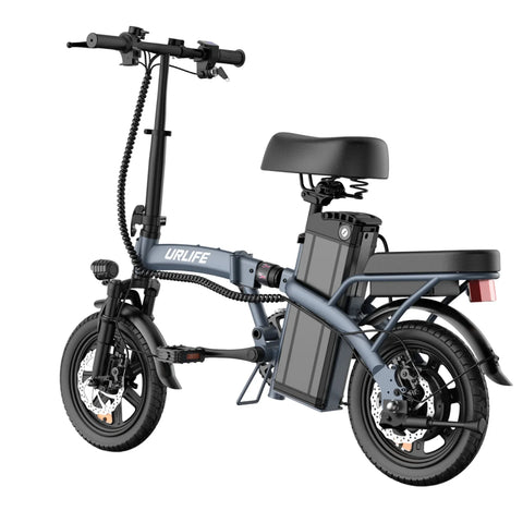 E-bike URLIFE F1L - Motor 250W Bateria 48V 7.5Ah Pneus de 14 Polegadas Disco - Cinza