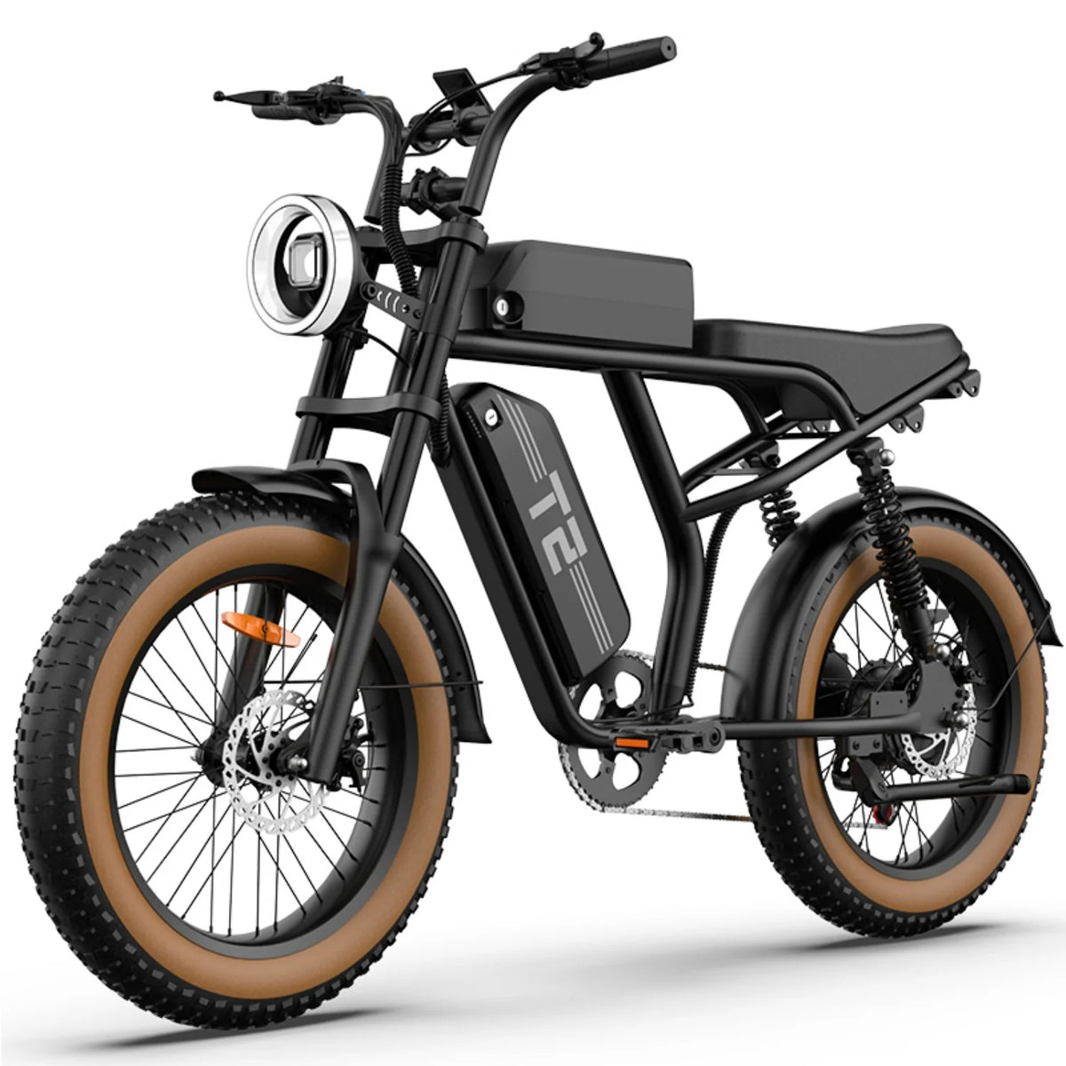 URLIFE T2 E-Bike - Motor 250W Bateria 48V 15.6Ah Travões a Disco Assistência ao Pedal - Marrom