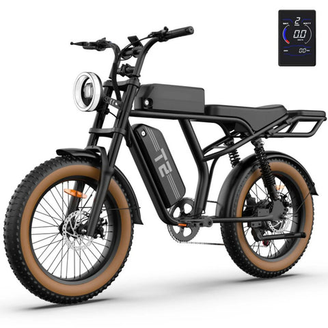 URLIFE T2 E-Bike - Motor 250W Bateria 48V 15.6Ah Travões a Disco Assistência ao Pedal - Marrom
