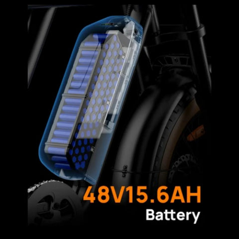 URLIFE T2 E-Bike - Motor 250W Bateria 48V 15.6Ah Travões a Disco Assistência ao Pedal - Marrom