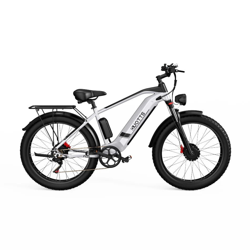 Duotts F26 Bicicletas Elétricas - Motores 750W*2 Bateria 840WH Autonomia 50KM Prateado-branco