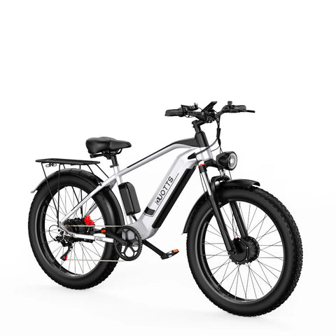 Duotts F26 Bicicletas Elétricas - Motores 750W*2 Bateria 840WH Autonomia 50KM Prateado-branco