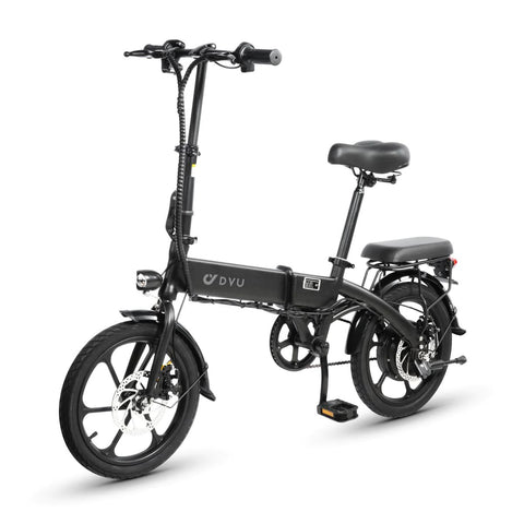 DYU A1F Bicicleta Elétrica - Potência 250W Bateria 36V7.5Ah Freio a Disco 30KM Autonomia - Preto