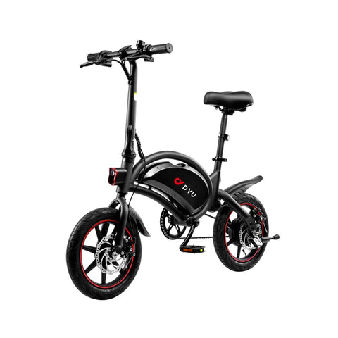 DYU D3F Bicicleta Elétrica - Potência 250W Bateria 36V10Ah Autonomia 40KM Freio a Disco - Preto