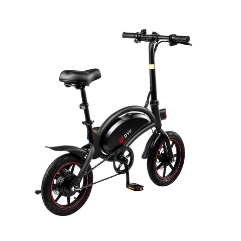 DYU D3F Bicicleta Elétrica - Potência 250W Bateria 36V10Ah Autonomia 40KM Freio a Disco - Preto