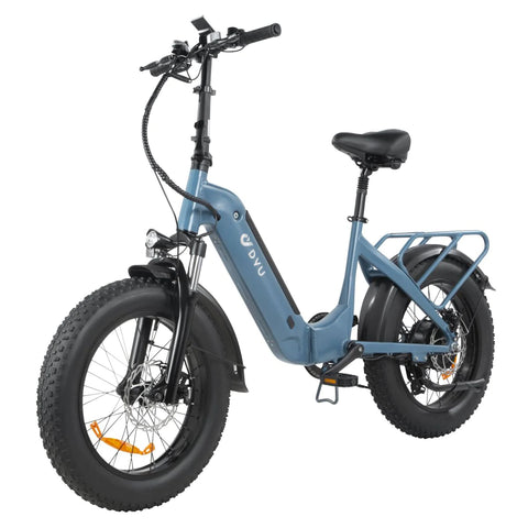 DYU FF500 Bicicleta Elétrica - Potência 500W Bateria 48V14Ah Autonomia 50KM Freio a Disco - Azul