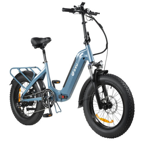 DYU FF500 Bicicleta Elétrica - Potência 500W Bateria 48V14Ah Autonomia 50KM Freio a Disco - Azul