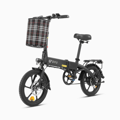 DYU A1F PRO Bicicleta Elétrica - Potência 250W Bateria 36V7.5Ah Autonomia 30KM Freio a Disco - Preto