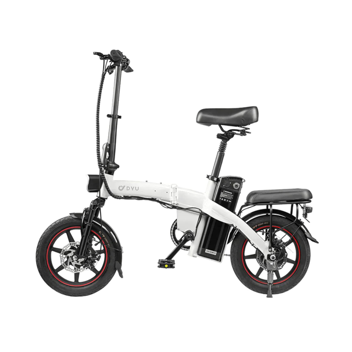 DYU A5 Bicicleta Elétrica - Potência 350W Bateria 48V7.5Ah Freio a Disco 40KM Autonomia - Branco