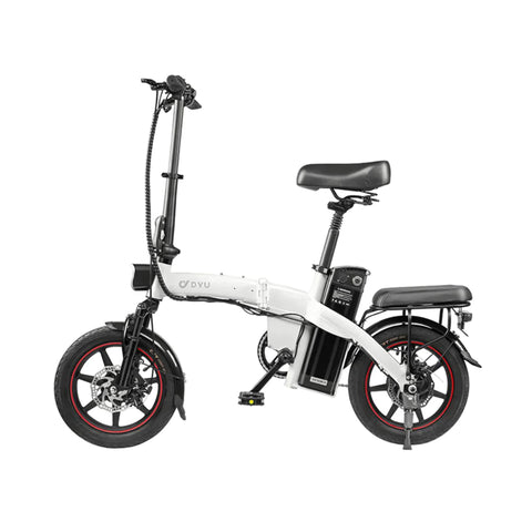 DYU A5 Bicicleta Elétrica - Potência 350W Bateria 48V7.5Ah Freio a Disco 40KM Autonomia - Branco