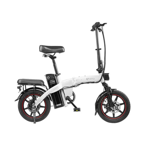 DYU A5 Bicicleta Elétrica - Potência 350W Bateria 48V7.5Ah Freio a Disco 40KM Autonomia - Branco