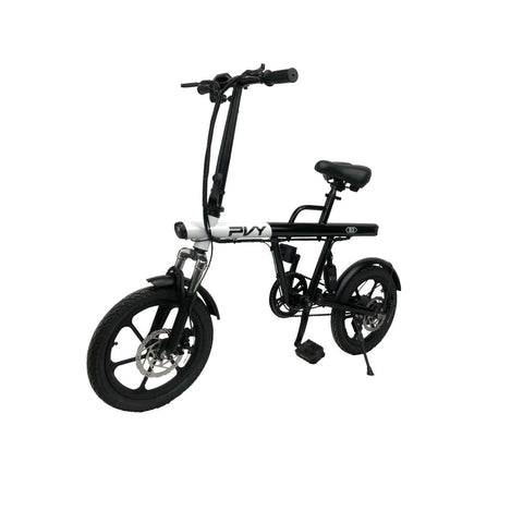 Bicicleta Elétrica PVY S2 - Potência 250W Bateria 36V7.5AH Autonomia 60KM Freios a Disco Mecânicos - Preto e branco