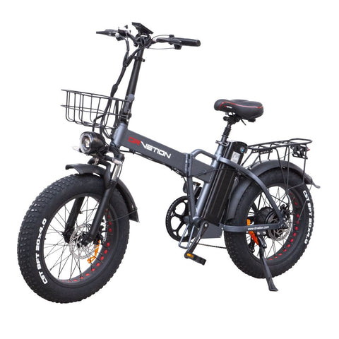 Bicicleta elétrica DrveTion AT20 - Potência 750W Bateria 48V15Ah Alcance 55-70KM Travões de Disco - Preto Cinzento