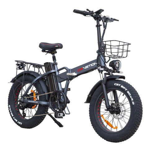Bicicleta elétrica DrveTion AT20 - Potência 750W Bateria 48V15Ah Alcance 55-70KM Travões de Disco - Preto Cinzento