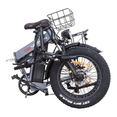 Bicicleta elétrica DrveTion AT20 - Potência 750W Bateria 48V15Ah Alcance 55-70KM Travões de Disco - Preto Cinzento