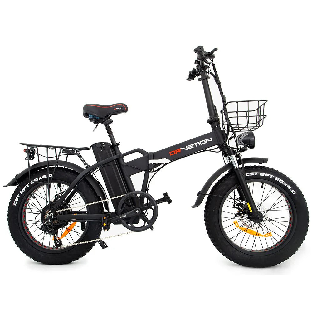 DrveTion AT20 Bicicleta Elétrica - Motor 750W Bateria 48V 20Ah  Rodas 20" Travões Hidráulicos - Preto
