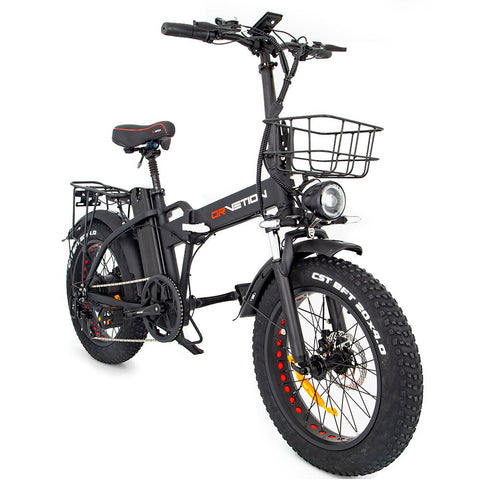 Bicicleta elétrica DrveTion AT20 - Potência 750W Bateria 48V20Ah Alcance 60-90KM Travões de Disco - Preto Fosco