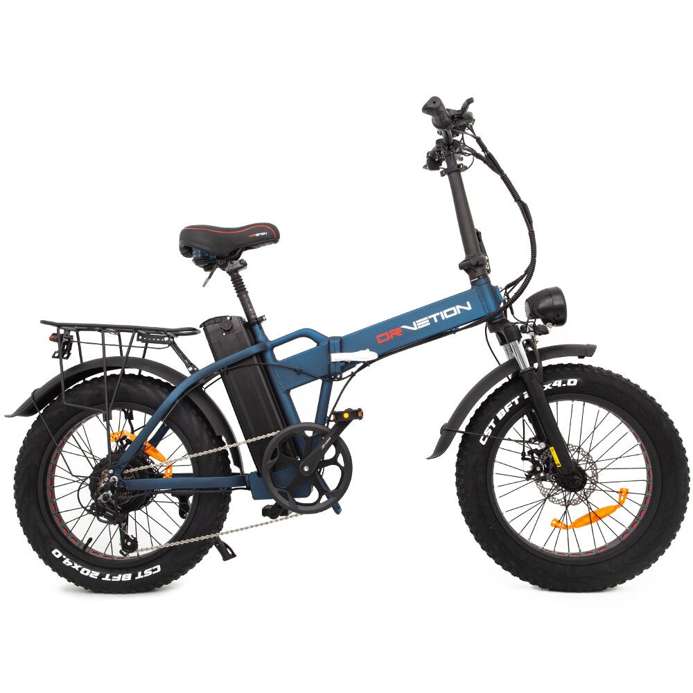 Bicicleta elétrica DrveTion AT20 - Potência 750W Bateria 48V15Ah Alcance 55-70KM Travões de Disco - Azul Fosco