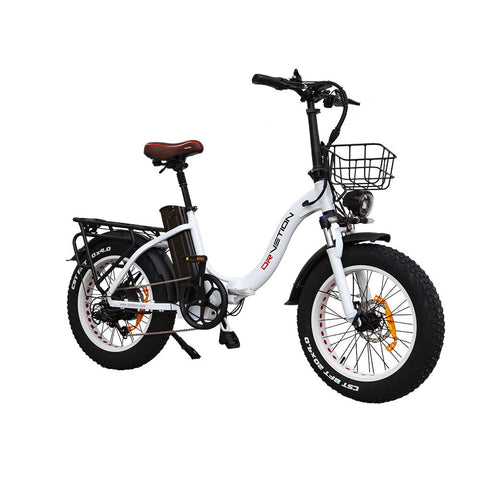 Bicicleta elétrica DrveTion CT20 - Potência 750W Bateria 48V10Ah Alcance 35-45KM Travões de Disco - Branco Pérola