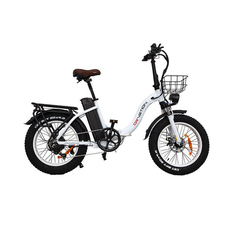 Bicicleta elétrica DrveTion CT20 - Potência 750W Bateria 48V10Ah Alcance 35-45KM Travões de Disco - Branco Pérola